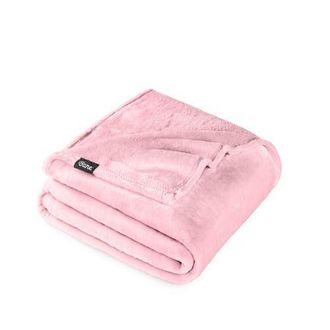 Bare Home Microplush Fleece Throw Blanket in Light Pink at Nordstrom, Size Standard