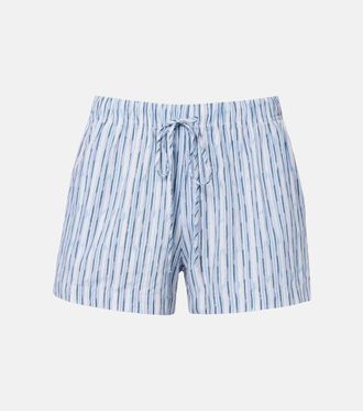 Velvet Ebba striped cotton-blend shorts