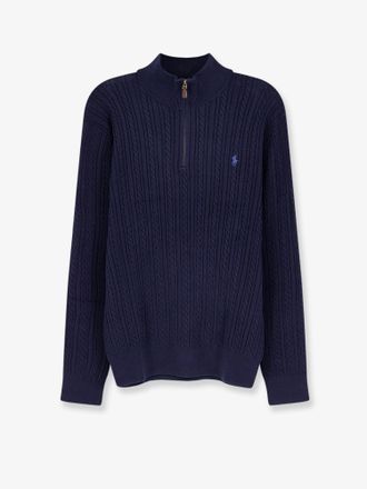 Ralph Lauren Maglia in cotone a trecce con zip - POLO RALPH LAUREN - gender_Man