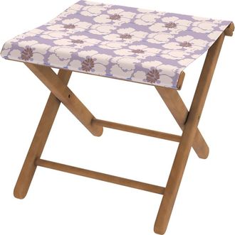 Vent de Boh&egrave;me Taburete plegable de haya y tela flores lila