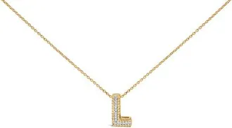 House of Brilliance Yellow Gold Vermeil Diamond Accent A-Z Initial Bubble Pendant Necklace at Nordstrom