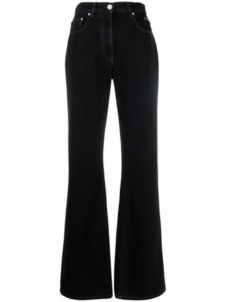 Msgm embroidered logo trousers - Black