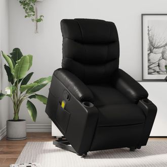 vidaXL Vidaxl - Sill&oacute;n Reclinable De Masaje De Pie Cuero Artificial Negro