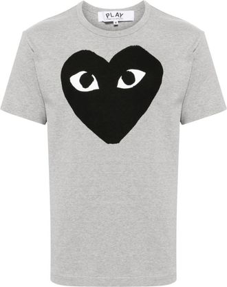 Comme Des Garçons Grey Heart Print T-Shirt