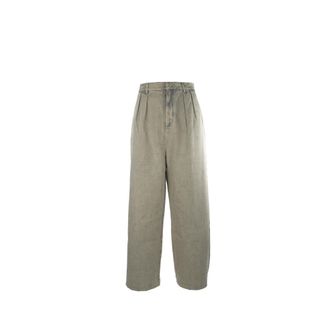 Loewe Loose-fit Jeans, male, Beige, Size: M Wide-Leg Pleated Jeans