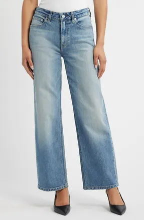 Moussy Vintage Idabel High Waist Straight Leg Jeans in Light Blue at Nordstrom, Size 27