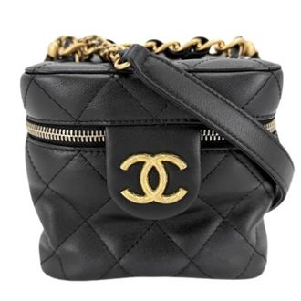 Chanel Pre-owned Matelasse Mini Handbag - Dames - Pre-owned - Zwart - Maat: ONE Size Leer