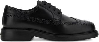 Hogan Black Leather Dress Shoes