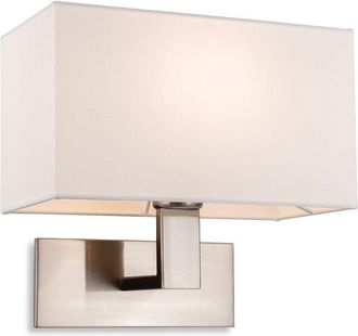 Netlighting Raffles Single Wall Brushed Steel with Rectangle Cream Shade