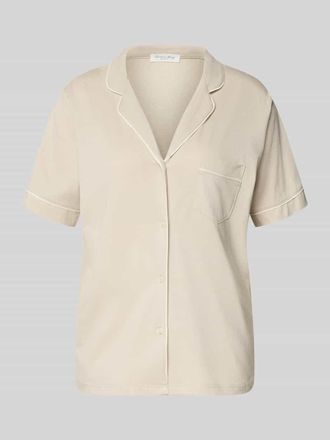 Christian Berg Pyjama-Oberteil mit Reverskragen und Brusttasche in Beige, Gr&ouml;&szlig;e XXL