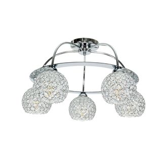 OEM L&aacute;mpara De Techo Cromada Con Pantalla De Cristal Paula 14-100