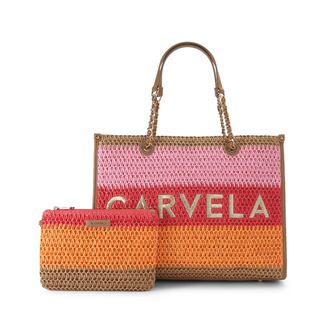 Carvela Womens Sorrento Raffia Tote Bag - Multicolour Fabric - One Size
