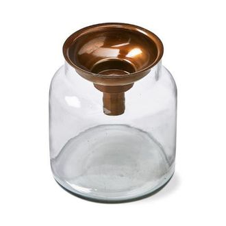 Tag Mercantile Clear Glass Tealight Taper Candle Holder in White at Nordstrom