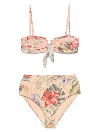 Zimmermann Coco Scarf Tie bikini - Roze
