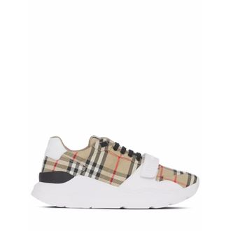 Burberry Sneakers, male, White, Size: 2 US Vintage Check Touch-Strap Sneakers