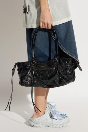 Balenciaga Shoulder Bag Le City, Womens, Black