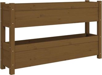 vidaXL Vidaxl - Jardinera De Madera Maciza De Pino Marr&oacute;n Miel 112x25x66 Cm