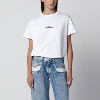 Maison Margiela T-shirt bianca in jersey di cotone con Logo Reverse