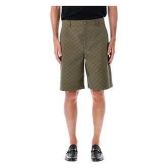 Gucci Casual Shorts, male, Green, Size: L Bermuda GG