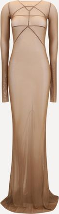 Rick Owens Abito lungo in tulle trasparente Woman 40