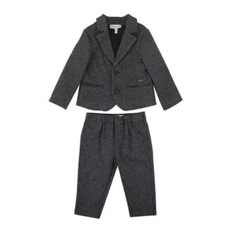 Emporio Armani Completo in pied de poule - male - Emporio Armani - Kids Suits - Gray - 18 M - Kids