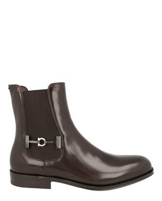 Ferragamo Mens Isidoro Chelsea Boots In Dark Brown