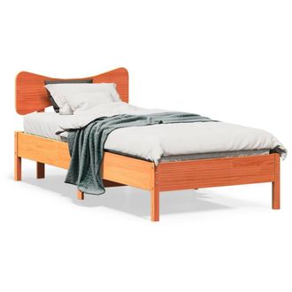 Berkfield Home Bed Frame without Mattress Wax Brown 75x190 cm Small Single Solid Wood Pine