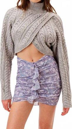 For Love & Lemons Annabelle Mini Skirt In Grey