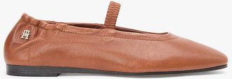 Tommy Hilfiger Womens Leather Mary Jane Ballet Flat - Brown - US 6.5 / EU 37