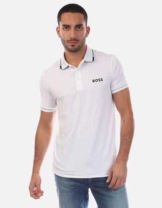 HUGO BOSS Mens Paule Pro 4 Way Stretch Qucik Drying Golf Shirt - Cream - Size: 40