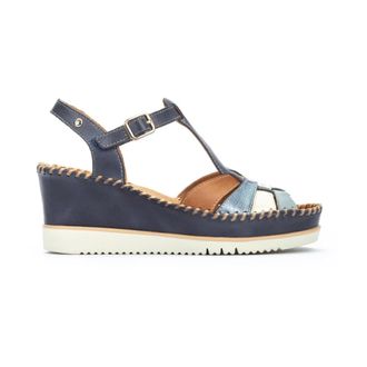 Pikolinos Aguadulce Sandal - Dames - Sleehakken - Blauw - 40 EU - Leer - Schoenen