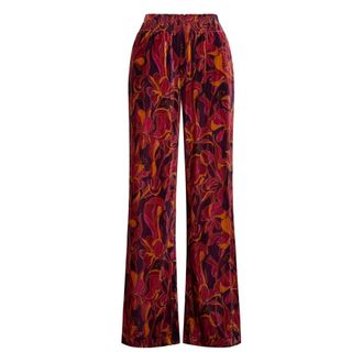 Maliparmi Bordeaux Roze Stijlvolle Broek - Dames - Wijde Broeken - Veelkleurig - M - Broeken