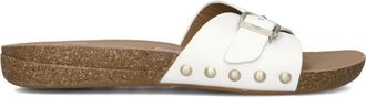 FitFlop Witte Leren Slippers Hf 1 - Dames - Sandalen - Wit - 40 EU - Leer - Schoenen