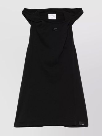 Courr&egrave;ges cotton hooded logo-embroidered racerback tank top