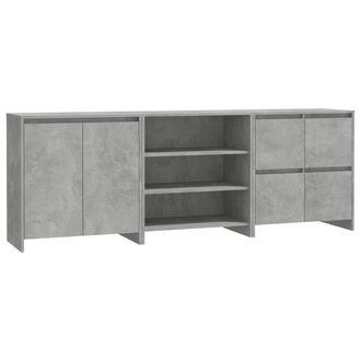 Berkfield Home 3 Piece Sideboard Concrete Grey Engineered Wood