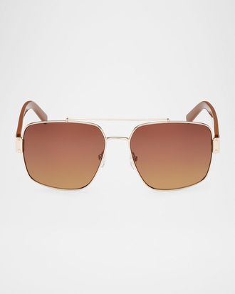 MCM Mens MW0008M Metal Double-Bridge Square Sunglasses