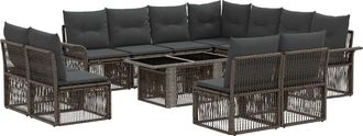 vidaXL Conjunto De Sof&aacute;s De Jard&iacute;n 12 Uds. Gris Y Gris Oscuro Vidaxl