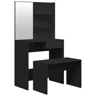 vidaXL Juego De Tocador Negro 74,5x40x141 Cm Vidaxl