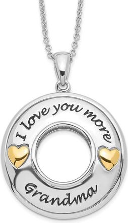 Diamond2Deal Sterling Silver Antique Cubic Zirconia I Love You More Grandma Necklace