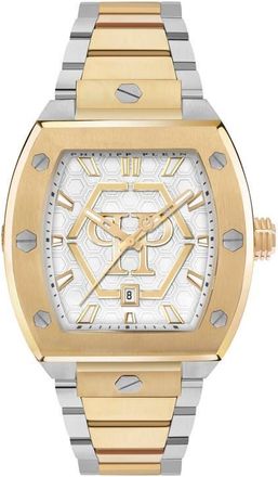 Philipp Plein The Hexagon Phantom Bracelet Watch, 44mm x 56.2mm in Two Tone at Nordstrom