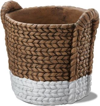 Tag Palermo Two Tone Cement Basket Weave Print Planter in White at Nordstrom