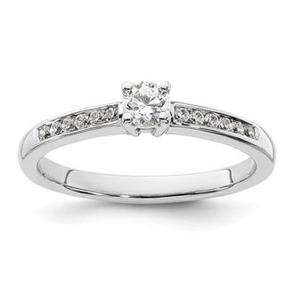 Diamond2Deal 14k White Gold Lab Grown Diamond Wedding Band Ring 0.33Ct Clarity- VS Color- G-H