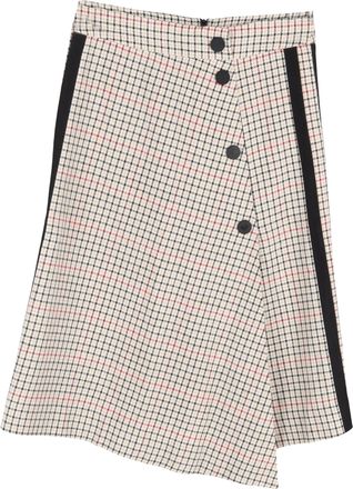 Maje geruite asymmetrische midi-rok in beige katoenen tweed