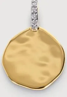 Monica Vinader Gold Diamond Coin Pendant Lab Grown Diamond