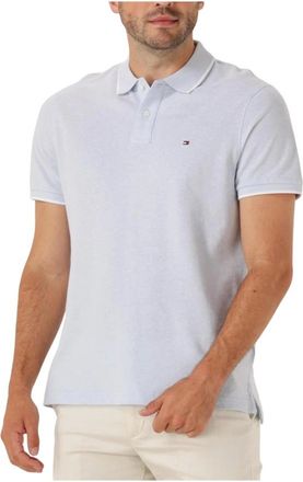 Tommy Hilfiger Tops, Heren, Blauw, S, Linnen, Linnen Piqu&eacute; Polo Shirt