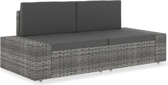 vidaXL Vidaxl - Sof&aacute; Seccional De 2 Plazas De Rat&aacute;n Sint&eacute;tico Gris