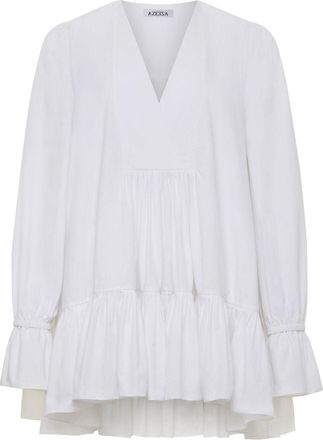 Azeeza Thistle ruffle poplin minidress - women - Cotton - XXXL - White
