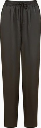 Yumi Womens Black Satin Relaxed Trousers - Size: 10