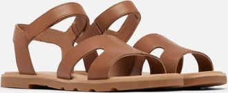 Sorel Womens Ella Iii Ankle Strap Flat Sandal In Velvet Tan/gum