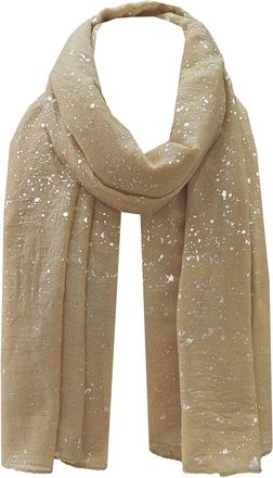 World of Shawls Sparkle Splash Effect Scarf Shawl Wrap (Beige)